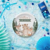 Boho Süße Waldgrün-Babyparty Pappteller (Party)