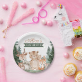 Boho Süße Waldgrün-Babyparty Pappteller (Party)