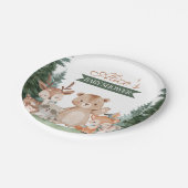 Boho Süße Waldgrün-Babyparty Pappteller (Schrägansicht)