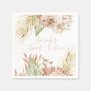 Boho Sweet 16 Geburtstag getrocknete Blumen Serviette