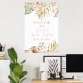 Boho Sweet 16 Welcome Sign Poster (Heimbüro)