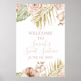 Boho Sweet 16 Welcome Sign Poster