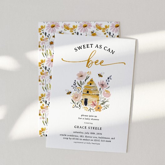 Boho Sweet as Can Bee Baby Shower Einladung