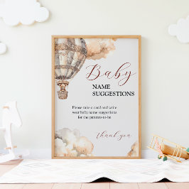 Boho Sweet Bear Air Ballon Babyname Ideen Spiel