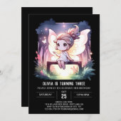 Boho Sweet Fairy Birthday Einladung (Vorne/Hinten)