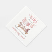 Boho Sweet it a Girl Pink Clothesline Baby Showdus Serviette (Ecke)