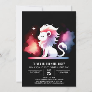 Boho Sweet Lion Birthday Einladung