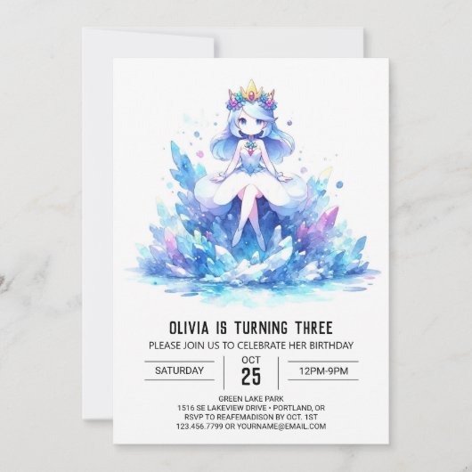 Boho Sweet Princess Birthday Einladung (Vorderseite)