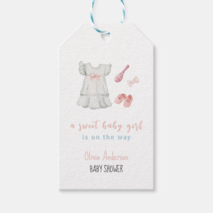 Boho Sweet Vintag Girl Outfit Babydusche Geschenkanhänger