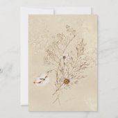 Boho Tan Floral Grass Brautparty Einladung (Rückseite)