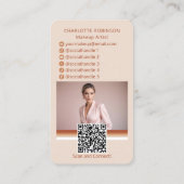 Boho tan Makeup beauty Social Media Influencer Visitenkarte (Rückseite)