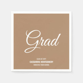 Boho Tan Minimalistisch Modern Graduation Party Serviette