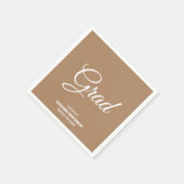 Boho Tan Minimalistisch Modern Graduation Party Serviette (Ecke)