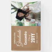 Boho Tan Modern Classic Foto Abschluss Banner (Vertikal)