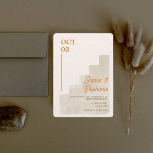 Boho Tan Ranch Einladungen für Hochzeiten