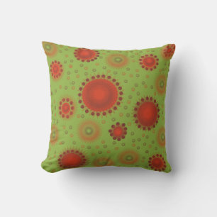 Boho-Tangerine- und Grün-Amerikanische-MoJo-Kissen Kissen