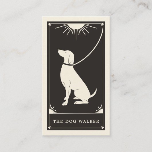 Boho Tarot Dog Walker Visitenkarte (Vorderseite)