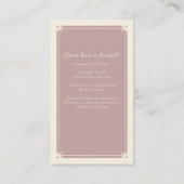 Boho Tarot Friseur Dusky Pink Visitenkarte (Rückseite)