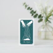 Boho Tarot Hair Stylistin Aquamarin Visitenkarte (Stehend Vorderseite)
