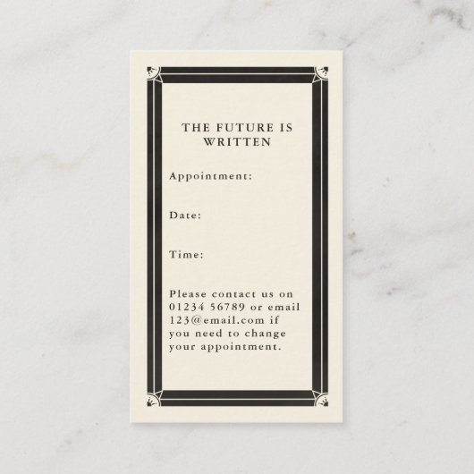 Boho Tarot Herzkarte Visitenkarte (Rückseite)