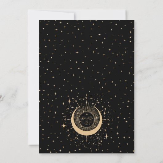 Boho Tarot Moon Sun Hochzeit Einladung (Rückseite)