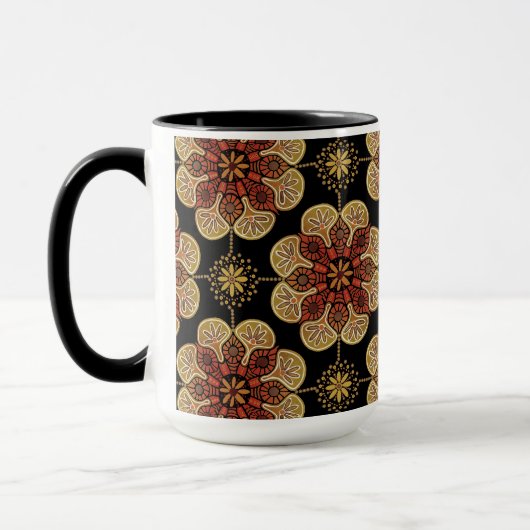 Boho-Tasse mit ockerfarbenem Kachel Tasse (Links)