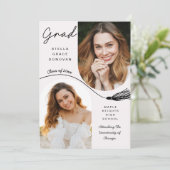 Boho Tassel Grad Announcement with Photo Einladung (Stehend Vorderseite)