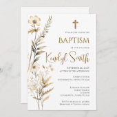 Boho Taufe Einladung (Vorne/Hinten)