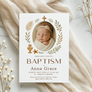 Boho Taufe Einladung für Baby
