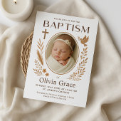 Boho Taufe Einladung mit Foto