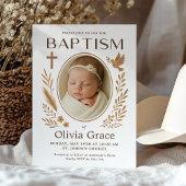 Boho Taufe Einladung mit Foto