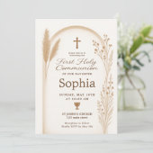 Boho Taufe Einladung und Danke-Card-Set (Stehend Vorderseite)