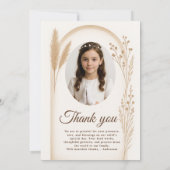 Boho Taufe Einladung und Danke-Card-Set (Rückseite)