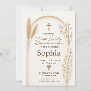 Boho Taufe Einladung und Danke-Card-Set