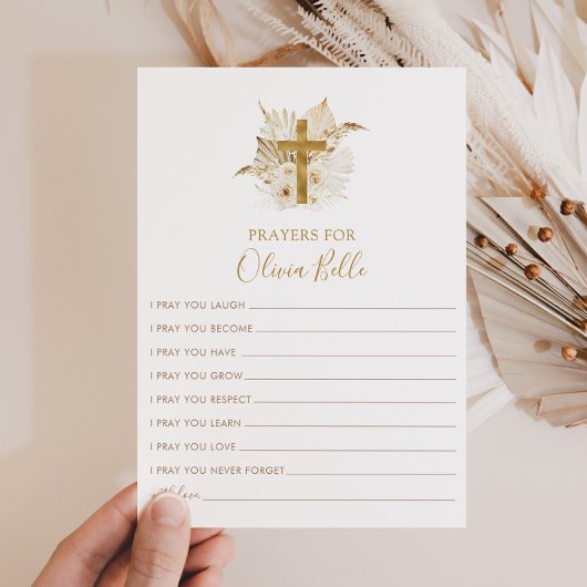 Boho Taufe Gebetskarte Gebete für Babykarte Einladungspostkarte