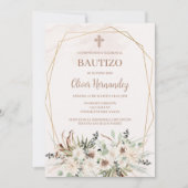 Boho Taufe Spanische Einladung (Vorderseite)