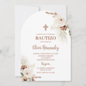 Boho Taufe Spanische Einladung (Vorderseite)