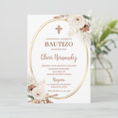 Boho Taufe Spanische Einladung (Stehend Vorderseite)