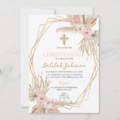 Boho-Taufeinladung für Mädchen Einladung (Vorderseite)