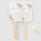 Boho Taufen Hand Fan, Pampas Grass Christening Fächer (Vorne und Hinten)