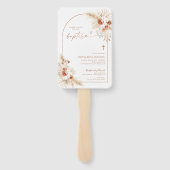 Boho Taufen Hand Fan, Pampas Grass Christening Fächer (Rückseite)