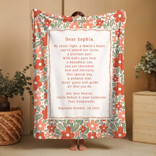 Boho-Taufgeschenk Persönliche Gebets-Fleece-Decke  Fleecedecke
