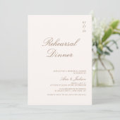 Boho Taupe Elegante Calligrafy Probe Dinner Einladung (Stehend Vorderseite)