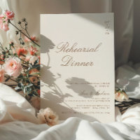 Boho Taupe Elegante Calligrafy Probe Dinner