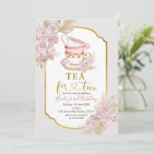 Boho Tea für zwei zweite Einladung zum Geburtstag (Stehend Vorderseite)
