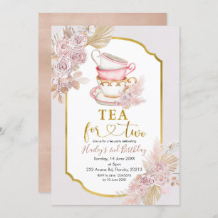 Boho Tea für zwei zweite Einladung zum Geburtstag