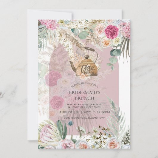 BOHO Tea Party Brautparty Pampas Grass (Vorderseite)