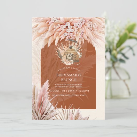 BOHO Tea Party Brautparty Pampas Grass (Stehend Vorderseite)