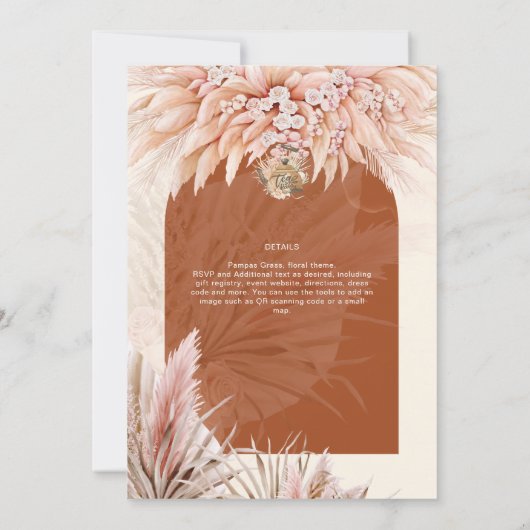 BOHO Tea Party Brautparty Pampas Grass (Rückseite)