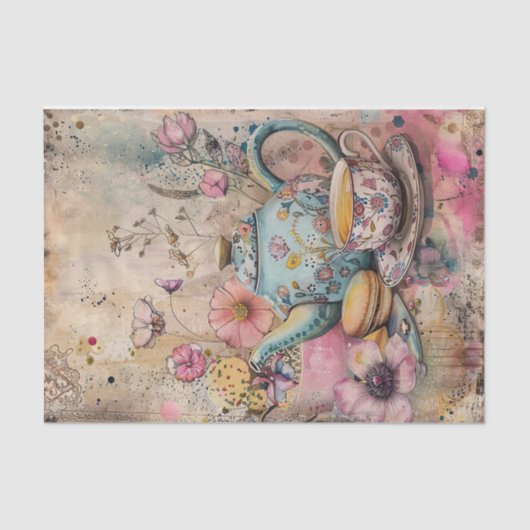 BOHO TEA PARTY DECOUPAGE TISSUPAPIER SEIDENPAPIER (Vorderseite)